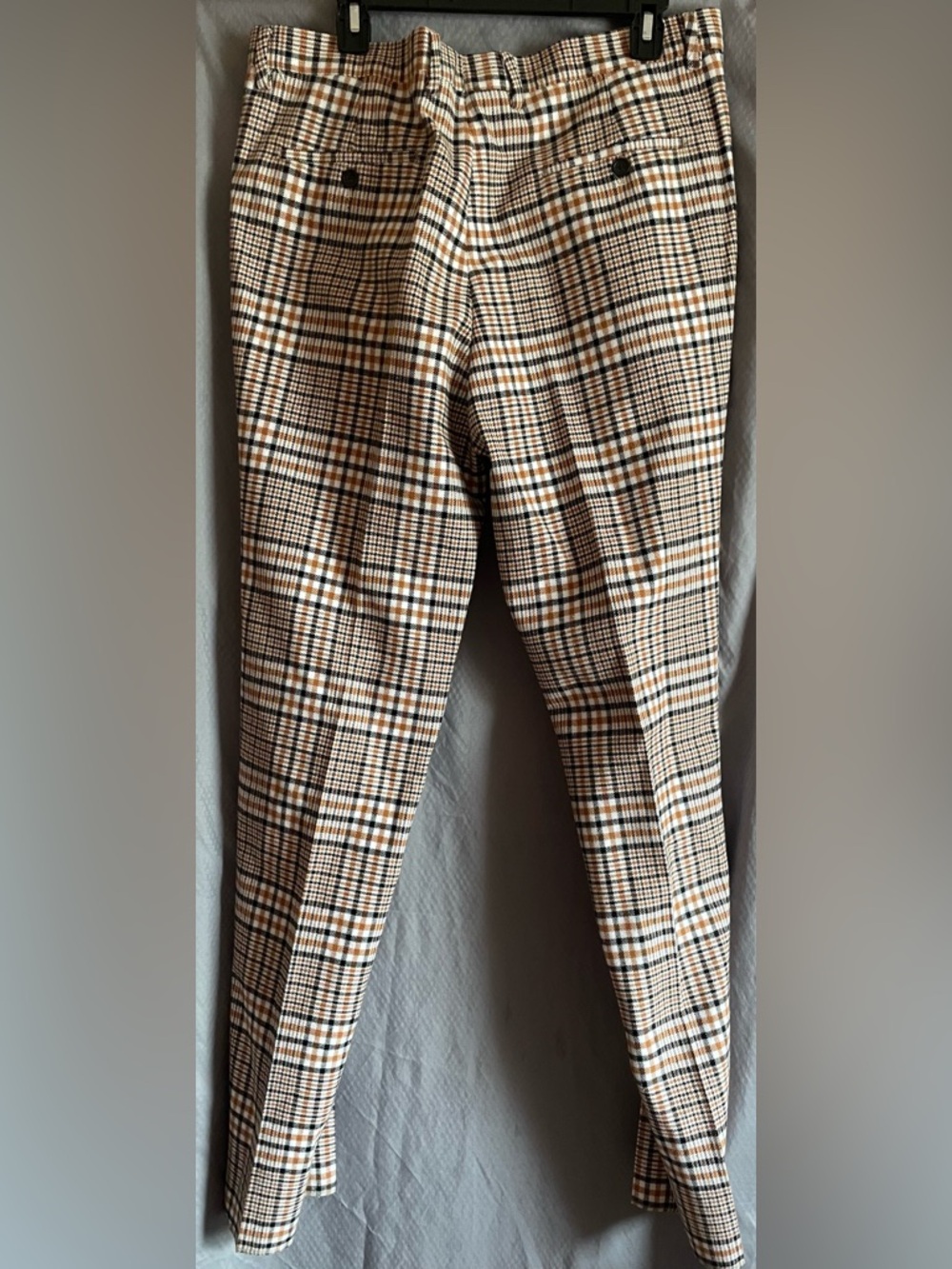 Tailored Men's Plaid Dress Pants in Brown and Black